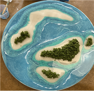 Tropical Island Resin Art Work