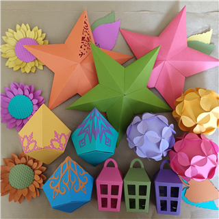 3D Christmas Stars and Lanterns