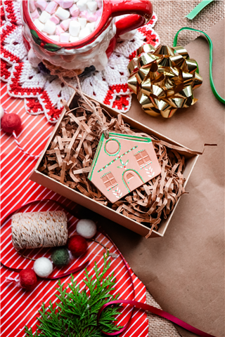 Embossed Leather Christmas Decorations